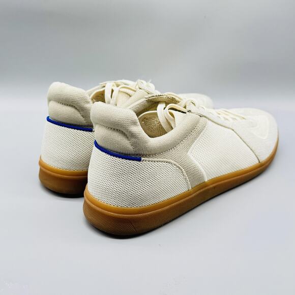 Rothy's Shoes Men 11.5 Ivory Knit Sneaker RS01 Lace Up Low Top Gum Sole Recycled - Picture 8 of 12